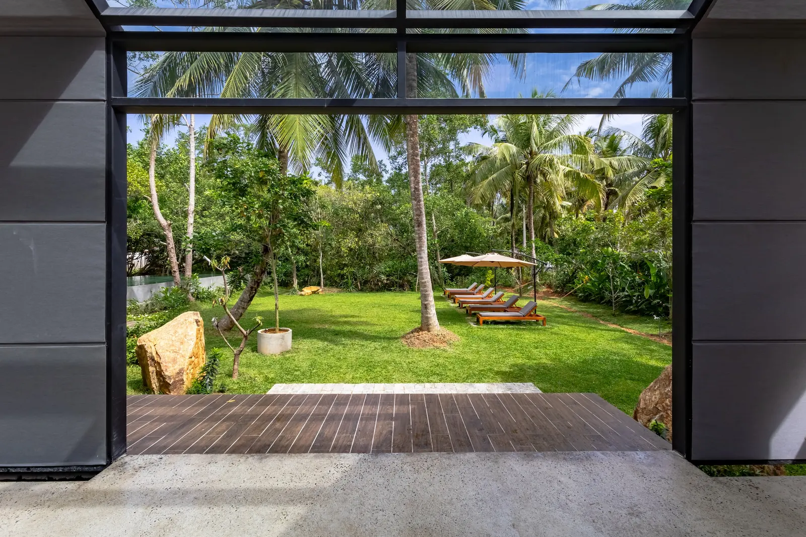 Restored wetland garden landscape at BlackRoots Unawatuna