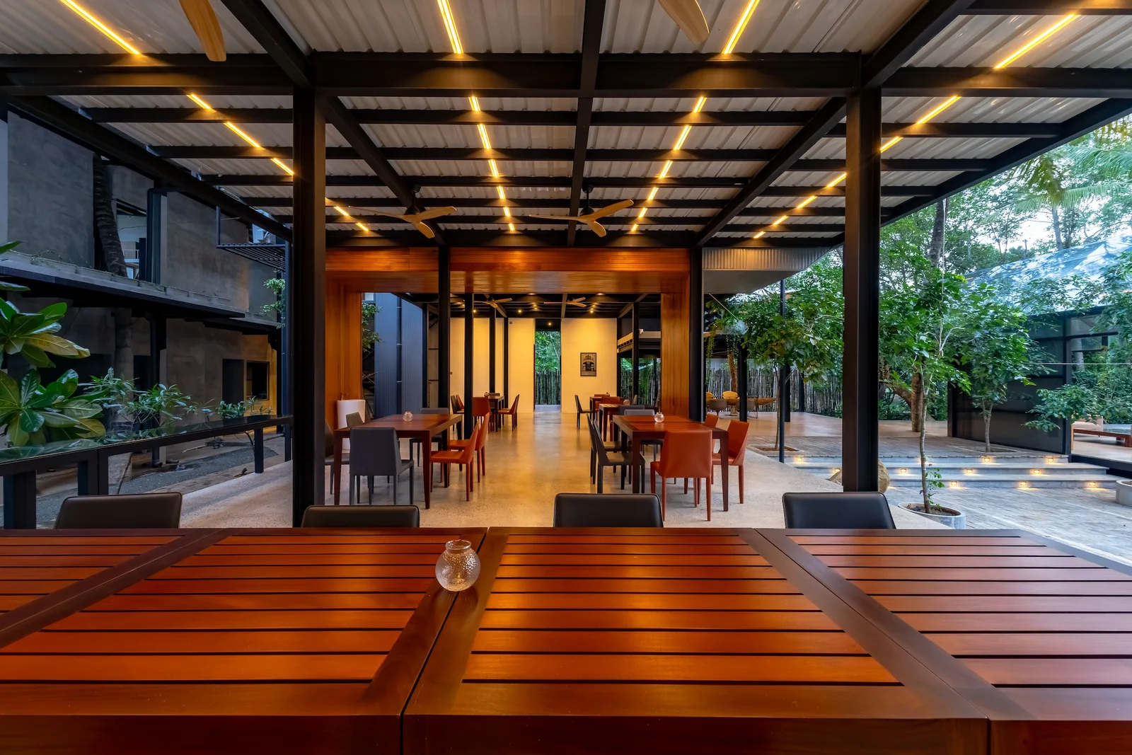 Warm restaurant ambience with refined boutique hospitality details