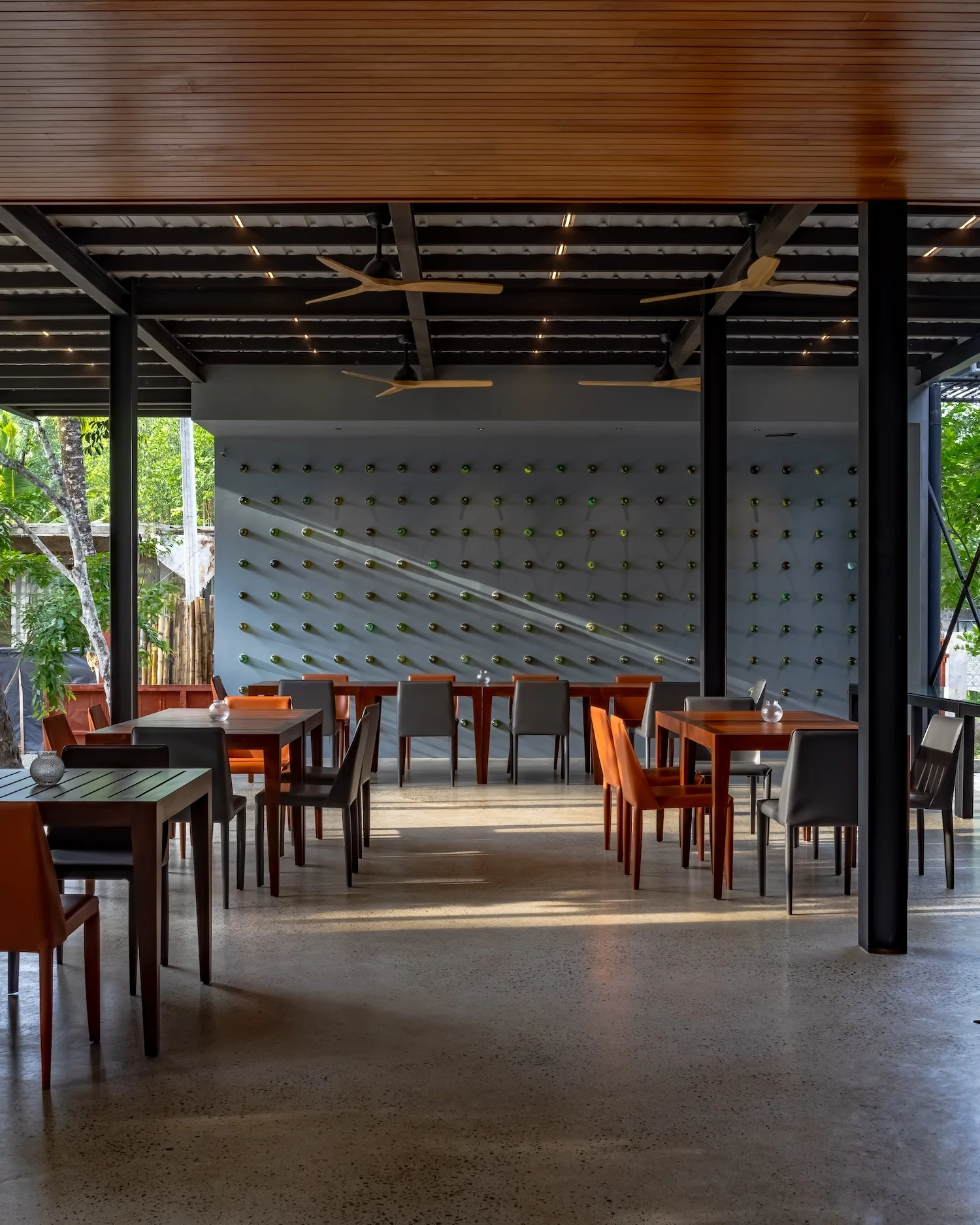 Portrait dining moment with boutique mood lighting and intimate atmosphere